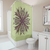 Psychedelic Eye Plant - Surreal Botanical Mandala Douchegordijn (In situ)