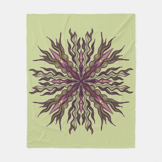 Psychedelic Eye Plant - Surreal Botanical Mandala Fleece Deken (Voorkant)