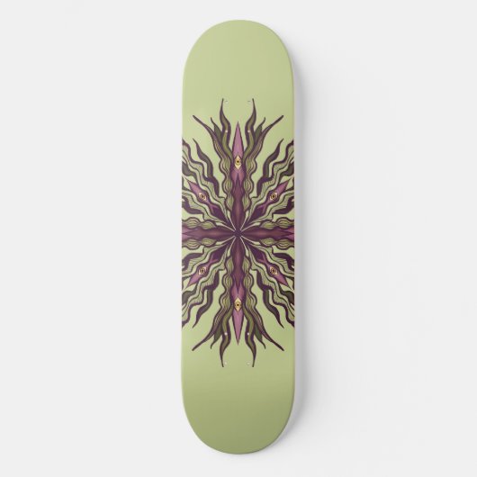 Psychedelic Eye Plant - Surreal Botanical Mandala Persoonlijk Skateboard (Voorkant)