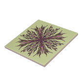 Psychedelic Eye Plant - Surreal Botanical Mandala Tegeltje (Zijkant)