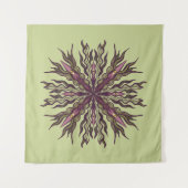 Psychedelic Eye Plant - Surreal Botanical Mandala Wandkleed (Voorkant (horizontaal))