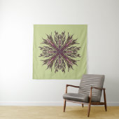 Psychedelic Eye Plant - Surreal Botanical Mandala Wandkleed (In Situ (horizontaal))