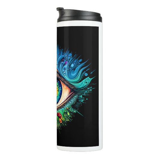 Psychedelic Eye Thermal Tumbler Thermosbeker (Geroteerd rechts)