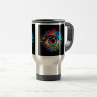 Psychedelic Eye Travel/Commuter Mok, 15 oz