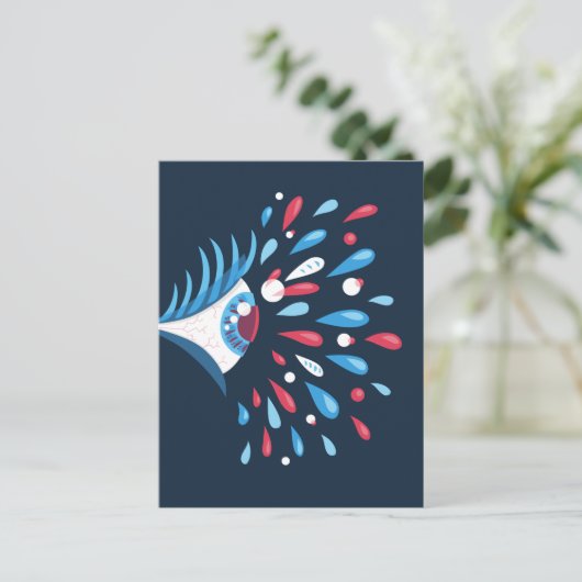 Psychedelic Eye Trippy Weird Oddity Briefkaart (Staand voorkant)