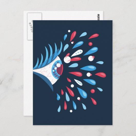 Psychedelic Eye Trippy Weird Oddity Briefkaart (Voorkant / Achterkant)