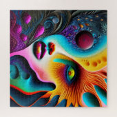 Psychedelic Face Abstracte Art Legpuzzel (Horizontaal)