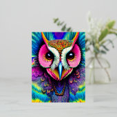 Psychedelic Fantasy Character Portret Folie Feestdagen Briefkaart (Staand Voorkant)