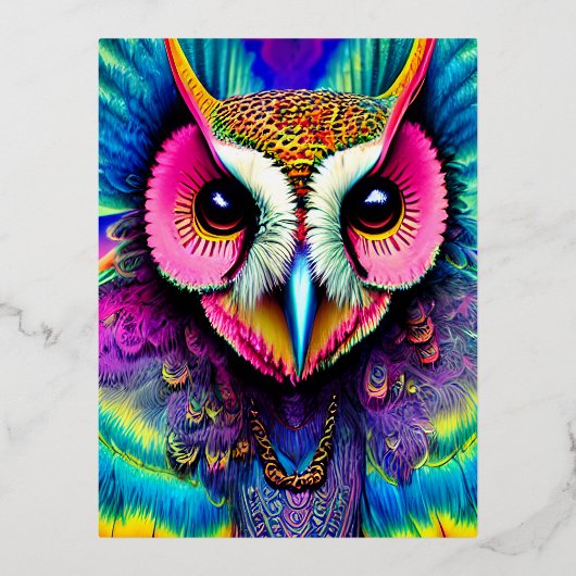 Psychedelic Fantasy Character Portret Folie Feestdagen Briefkaart (Voorkant)