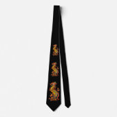 Psychedelic Fantasy Exotic Fractal Dragon Phoenix Stropdas (Voorkant)