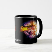 Psychedelic Fantasy Exotic Fractal Vivid Eagle Mok (Voorkant rechts)