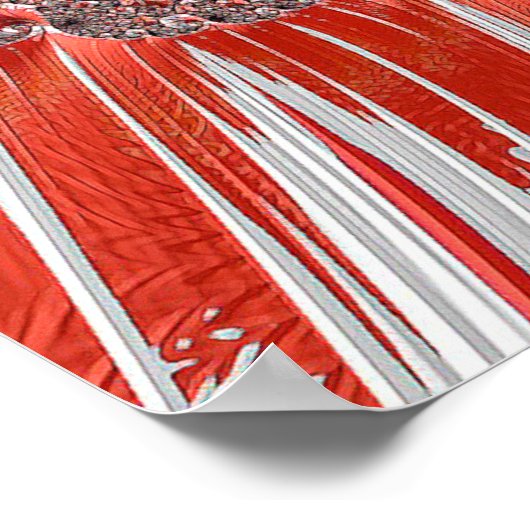 Psychedelic Fantasy Gestreepte Rood Wit Spiraal Poster (Hoek)