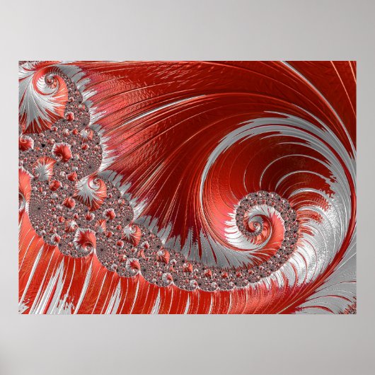 Psychedelic Fantasy Gestreepte Rood Wit Spiraal Poster (Voorkant)