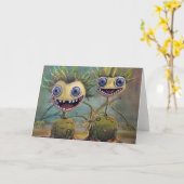 Psychedelic Fantasy Gevouwen Wenskaart Kaart (Gele Bloem)