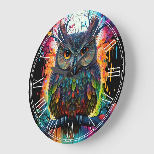 Psychedelic Fantasy Hippy Uil Grote Klok (Hoek)