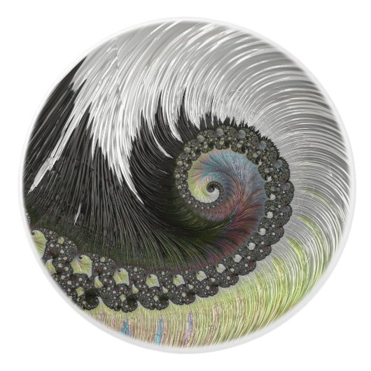 Psychedelic Fantasy Spiral Keramische Knop (Voorkant)