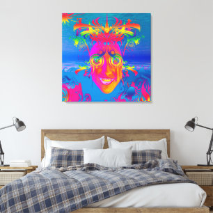 Psychedelic Fish Canvas Afdruk