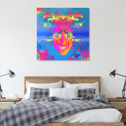 Psychedelic Fish Canvas Afdruk (Insitu (Slaapkamer))