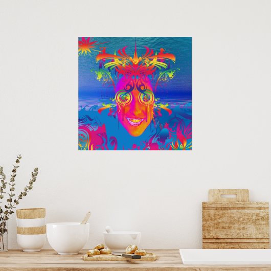 Psychedelic Fish Poster (Keuken)