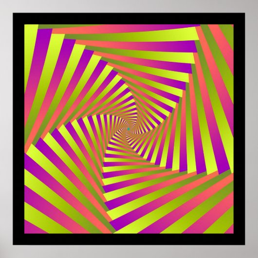 Psychedelic Five Arm Spiral Poster (Voorkant)