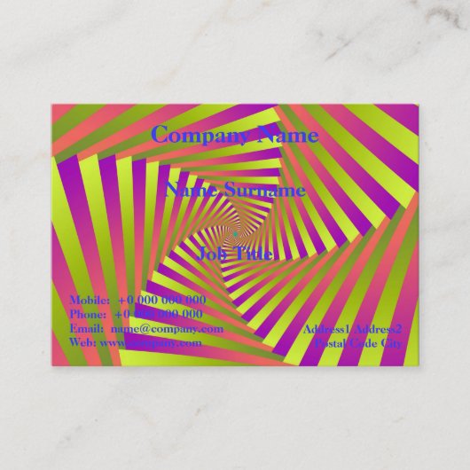 Psychedelic Five Arm Spiral Visitekaartje (Voorkant)