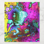 Psychedelic Flessenetiket (4"x 3,5") Wijn Etiket (Enkel label)