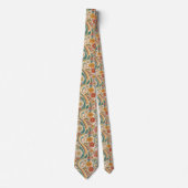 Psychedelic Floral 1970s Custom Necktie Tie Stropdas (Voorkant)