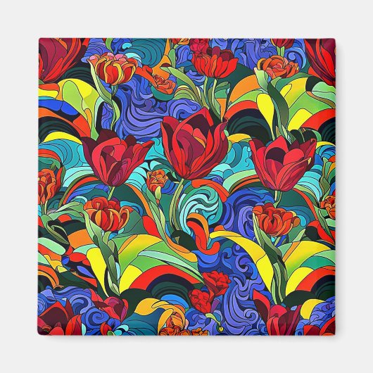 Psychedelic Floral 1 Magneet (Voorkant)