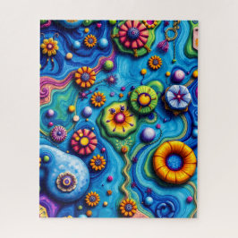 Psychedelic Floral Dream - Kleurrijke Groovy Flowe Legpuzzel