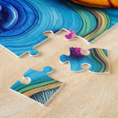 Psychedelic Floral Dream - Kleurrijke Groovy Flowe Legpuzzel (Zijkant)