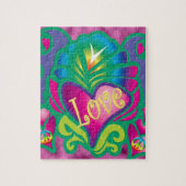 Psychedelic Floral Heart Legpuzzel (Verticaal)
