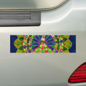 Psychedelic Floral Kaleidoscope Peace Sign Bumpersticker (Op auto)