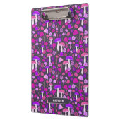 Psychedelic Floral paddenstoelen Roze, Paars en zw Klembord (Links)