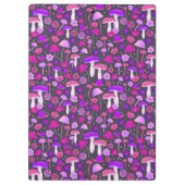 Psychedelic Floral paddenstoelen Roze, Paars en zw Klembord (Achterkant)