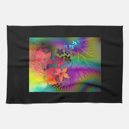 Psychedelic Floral Theedoek (Horizontaal)