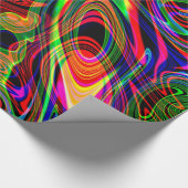 Psychedelic Florescent Abstract Twirls Cadeaupapier (Hoek)