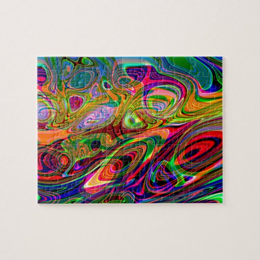Psychedelic Florescent Abstract Twirls Legpuzzel (Horizontaal)