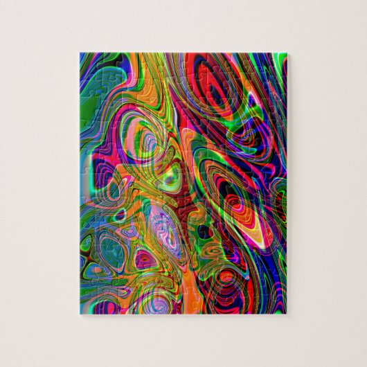 Psychedelic Florescent Abstract Twirls Legpuzzel (Verticaal)
