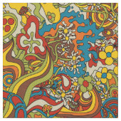 psychedelic flow, retro 70s fabric stof (Close Up)