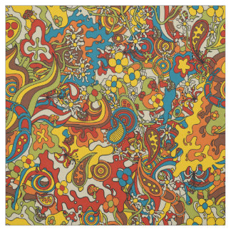 psychedelic flow, retro 70s fabric stof