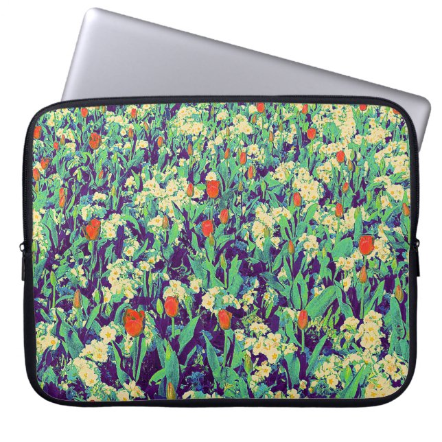 Psychedelic Flower Bed 03 Laptop Sleeve (Voorkant)