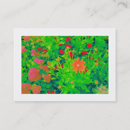 Psychedelic Flower Bed (Borded) Visitekaartje (Voorkant)