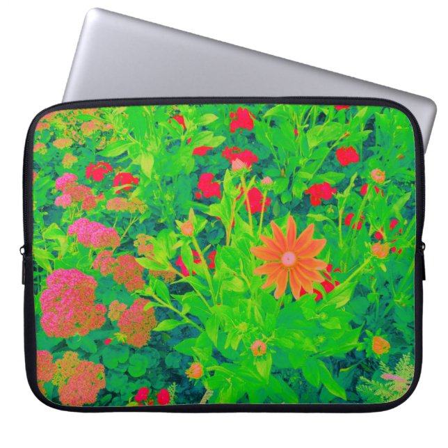 Psychedelic Flower Bed Laptop Sleeve (Voorkant)