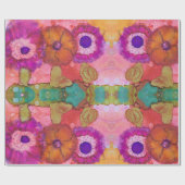 Psychedelic Flower Power Wrapping paper Cadeaupapier (Vlak)