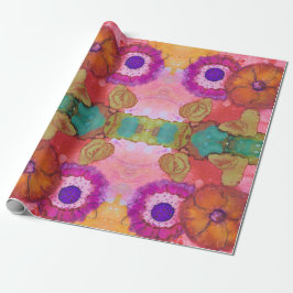 Psychedelic Flower Power Wrapping paper Cadeaupapier