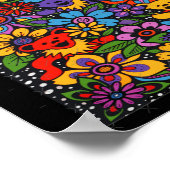 Psychedelic Flowers Dancing Bears Coloured Gratefu Poster (Hoek)