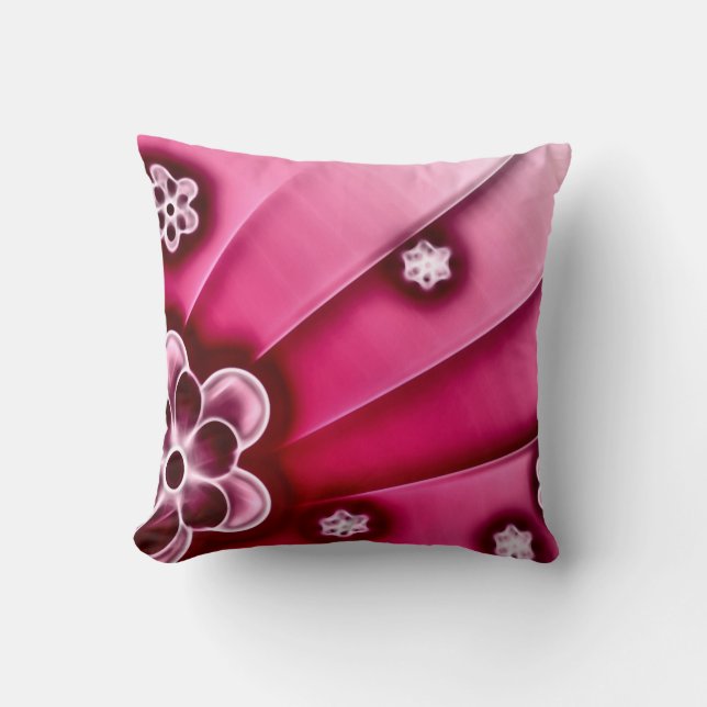 Psychedelic Flowers Fractal Plush Sierkussen (Voorkant)