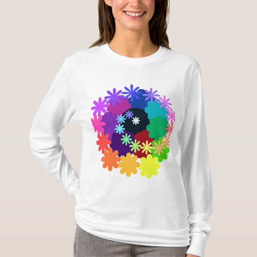 Psychedelic Flowers Long Hoeve Shirt (Voorkant)