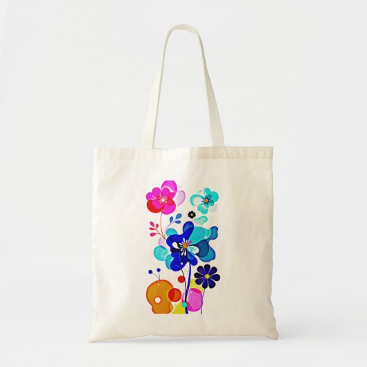 Psychedelic Fluid Abstract Colorful Flowers Tote Bag (Voorkant)