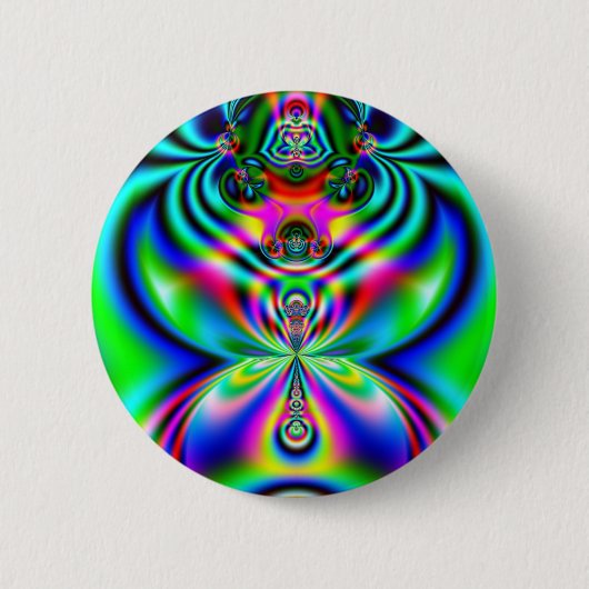 Psychedelic Flutterby Ronde Button 5,7 Cm (Voorkant)